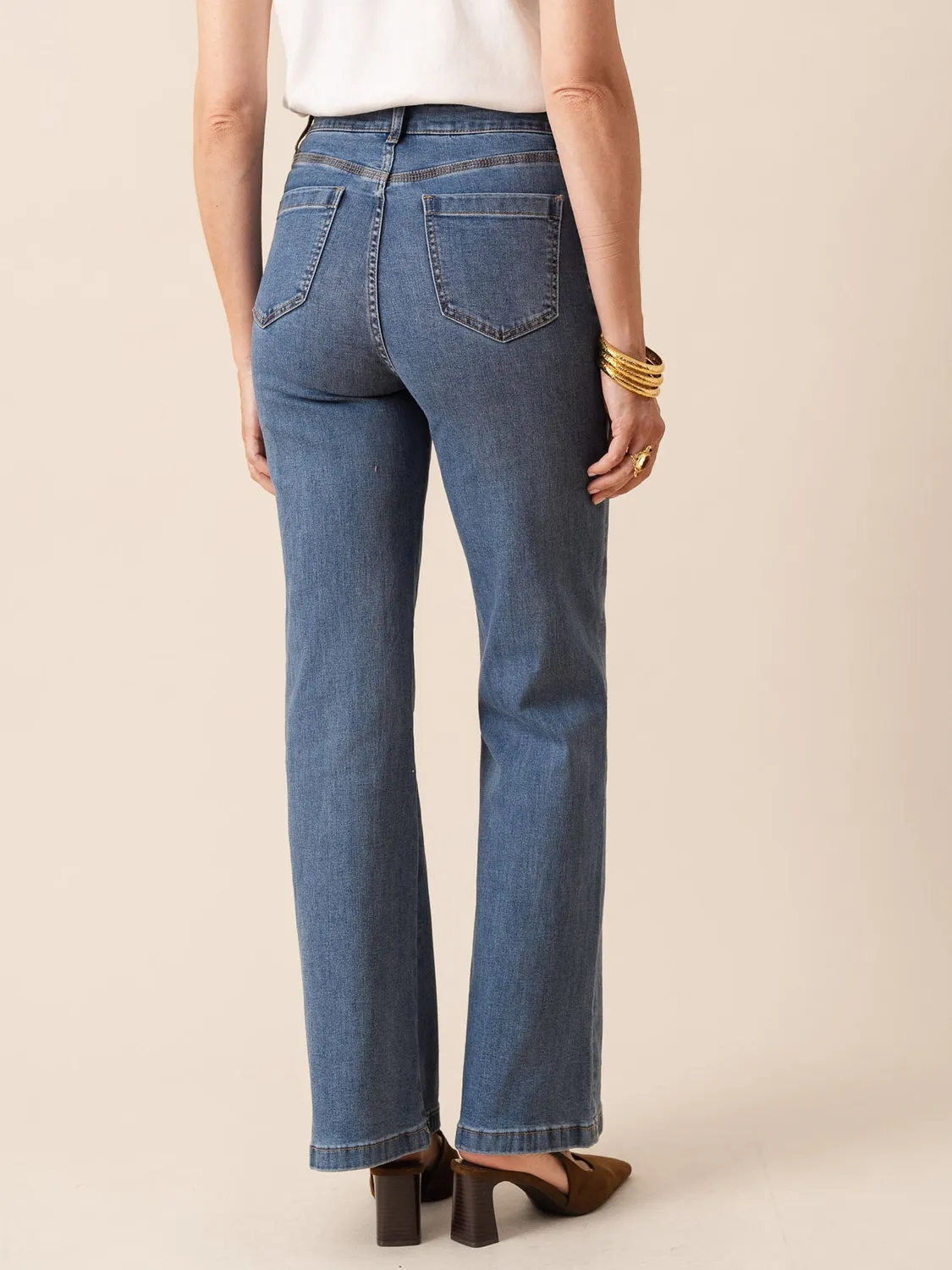 Oraije Gaspard jeans wide blu stone slavato