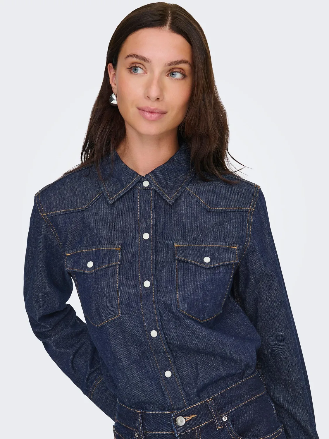 ONLY ONLCHARLIZE camicia jeans donna taglia S blu scuro