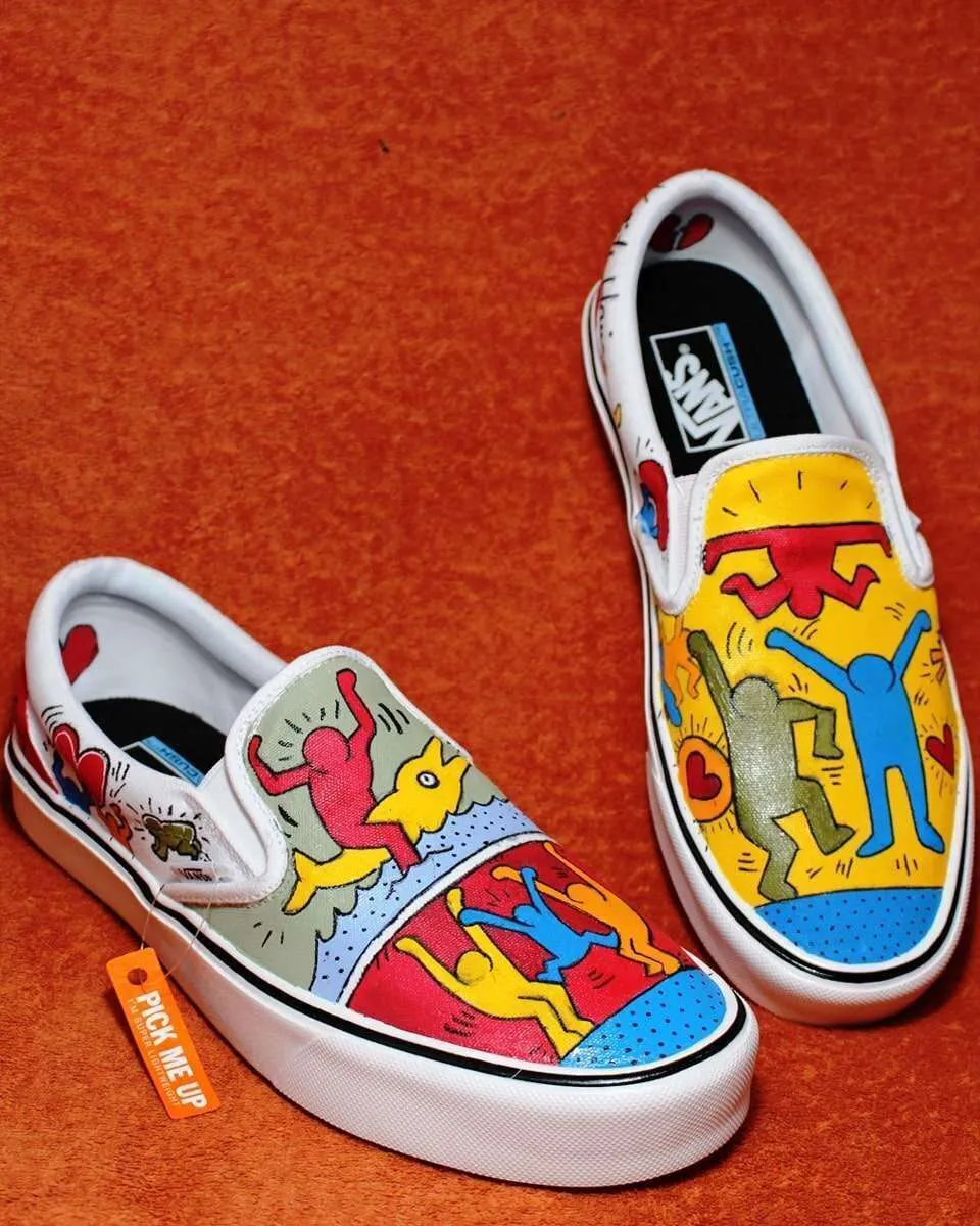 Vans Slip-On Keith Haring sneakers dipinte a mano
