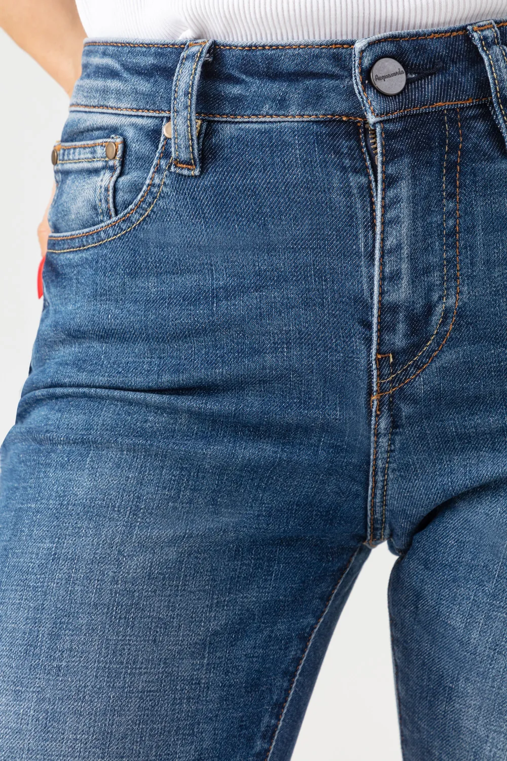Acquaverde Crystal Jeans Slim Worn Dark