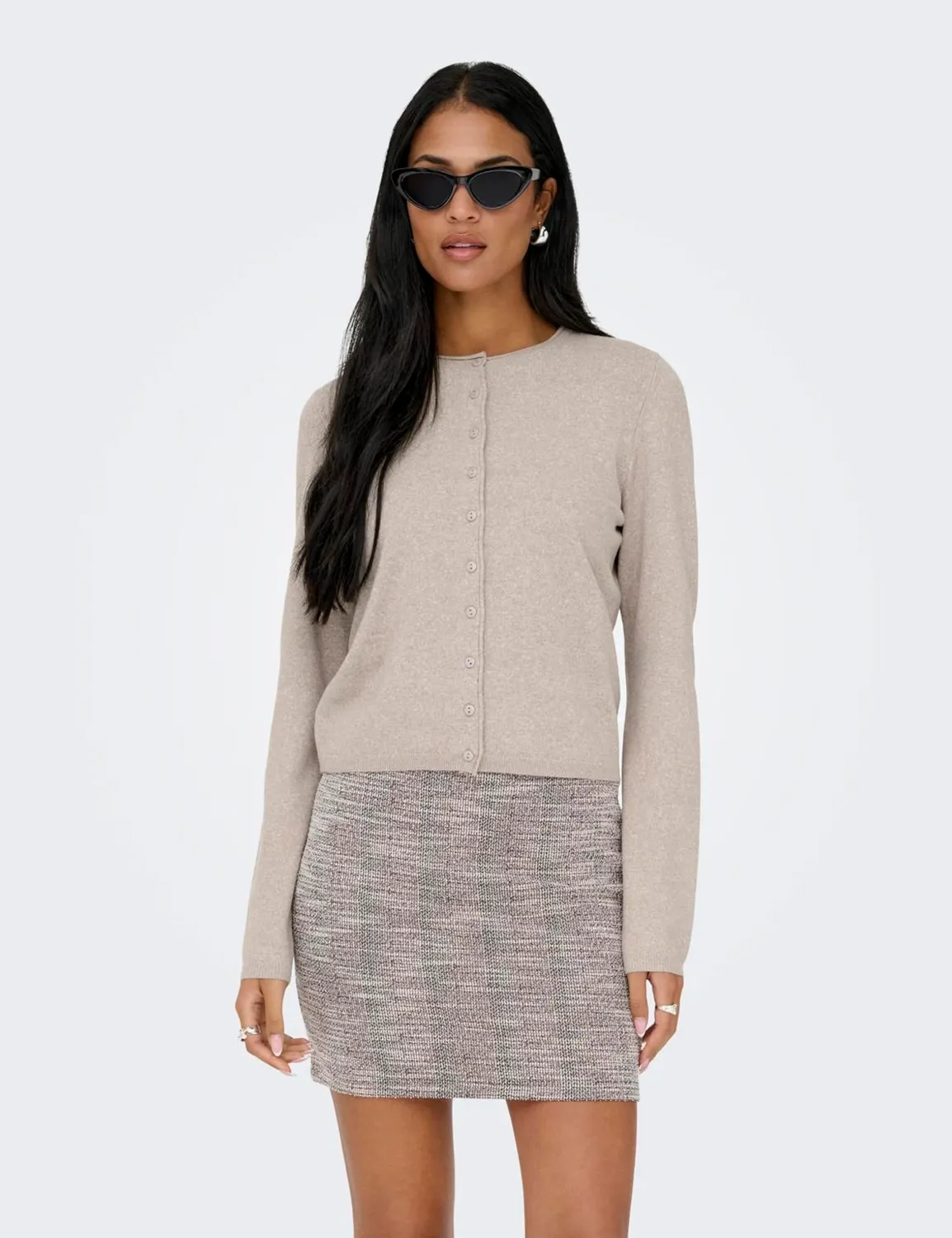 ONLY Onlloyal Cardigan Donna S Beige Bottoni