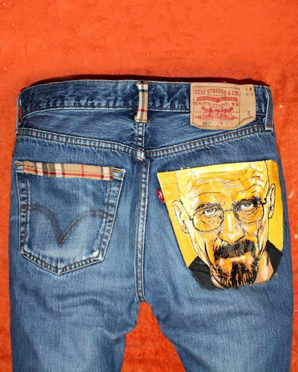 Levi's Vintage Heisenberg jeans dipinti a mano misura