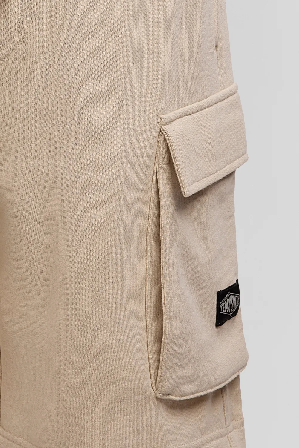 Teddy Smith S-Orty JR shorts ragazzo cargo beige french terry