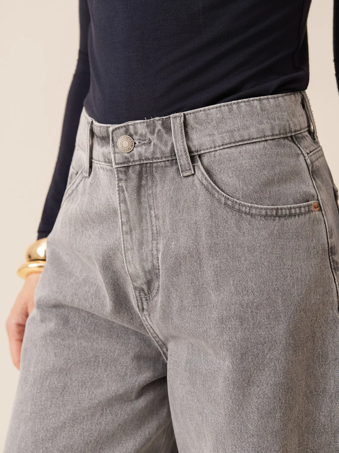 Oraije Brandy jeans balloon grigio chiaro