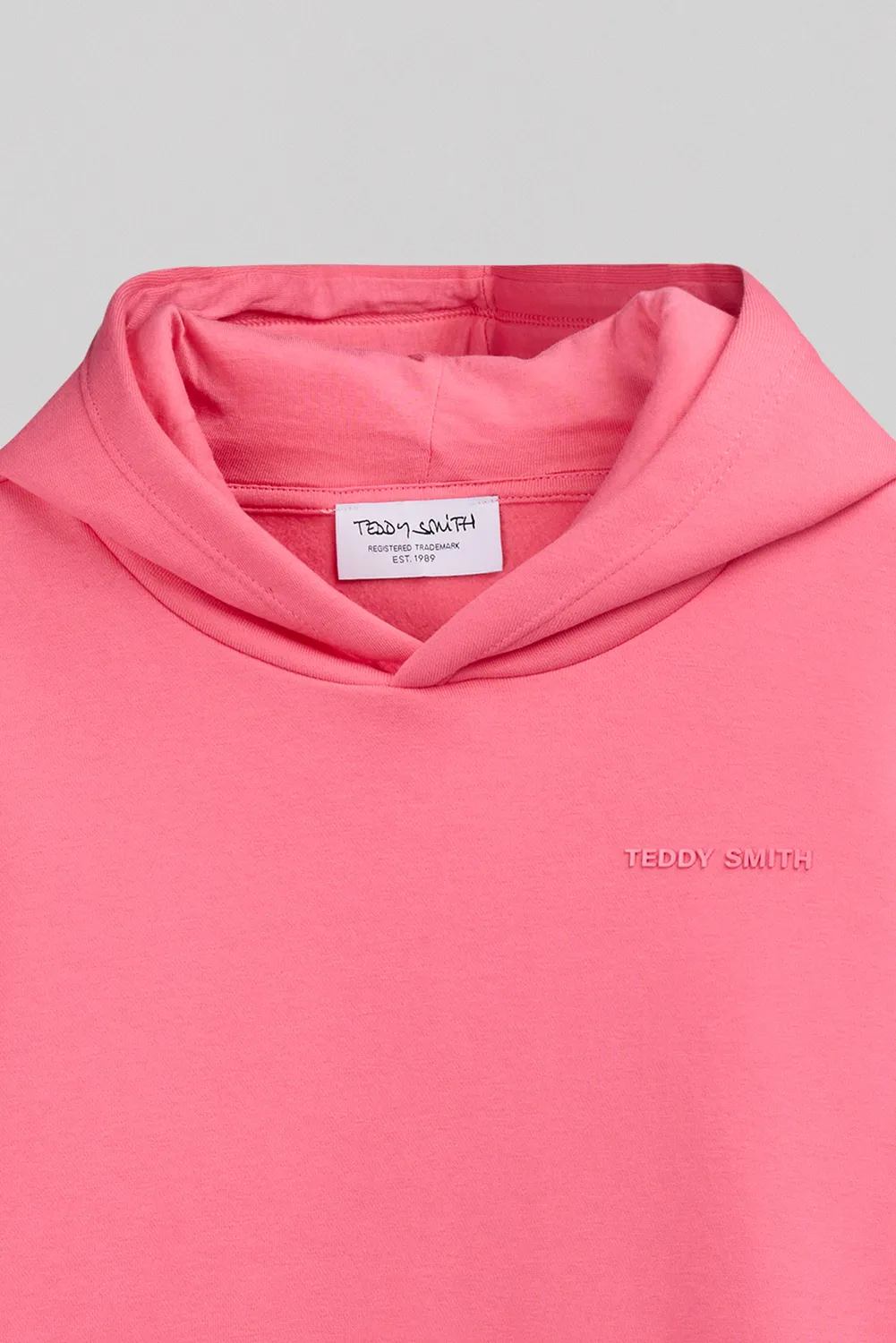 Teddy Smith S-Nark Hoody Jr Felpa Bimbo Rosa Felpata