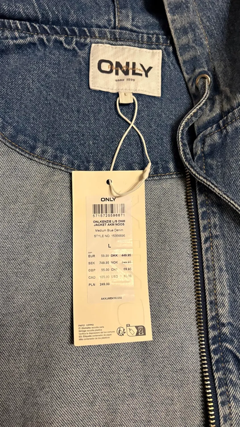 ONLY Onlkenzie L/S Dnm Jacket Akm Noos giacca denim taglia L
