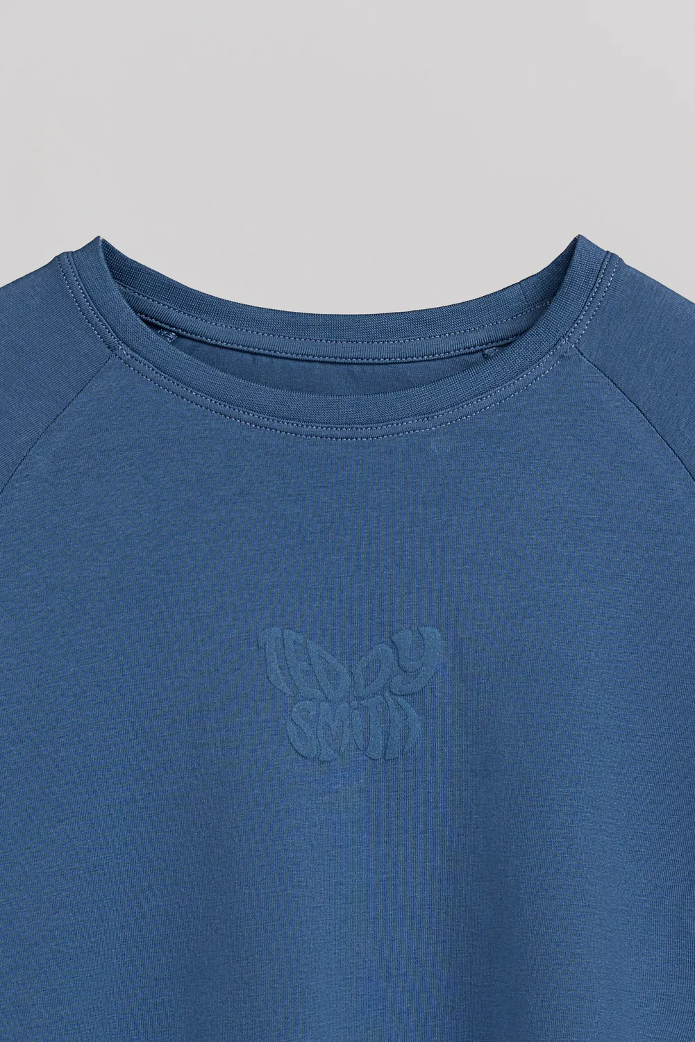 Teddy Smith T-Ody Jr maglietta bambina faded indigo maniche lunghe