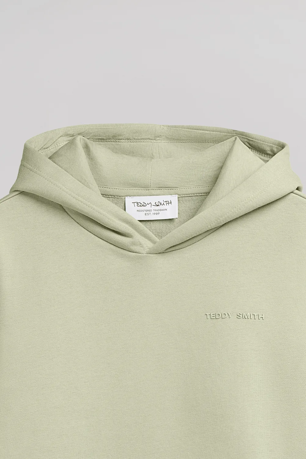 Teddy Smith S-Nark Hoody JR felpa cappuccio verde salvia bambino