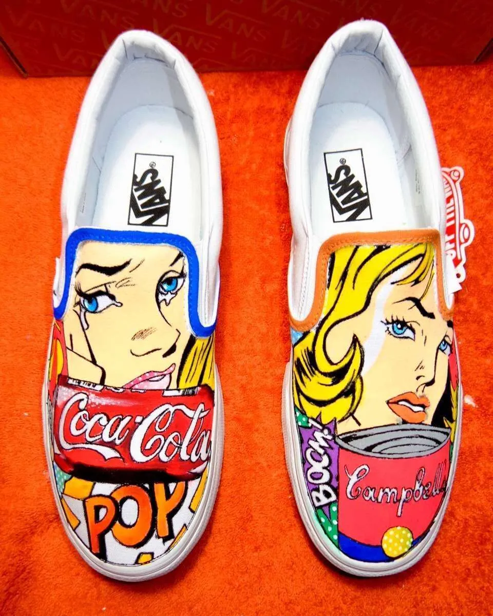 Vans Slip-On Pop Art scarpe dipinte a mano