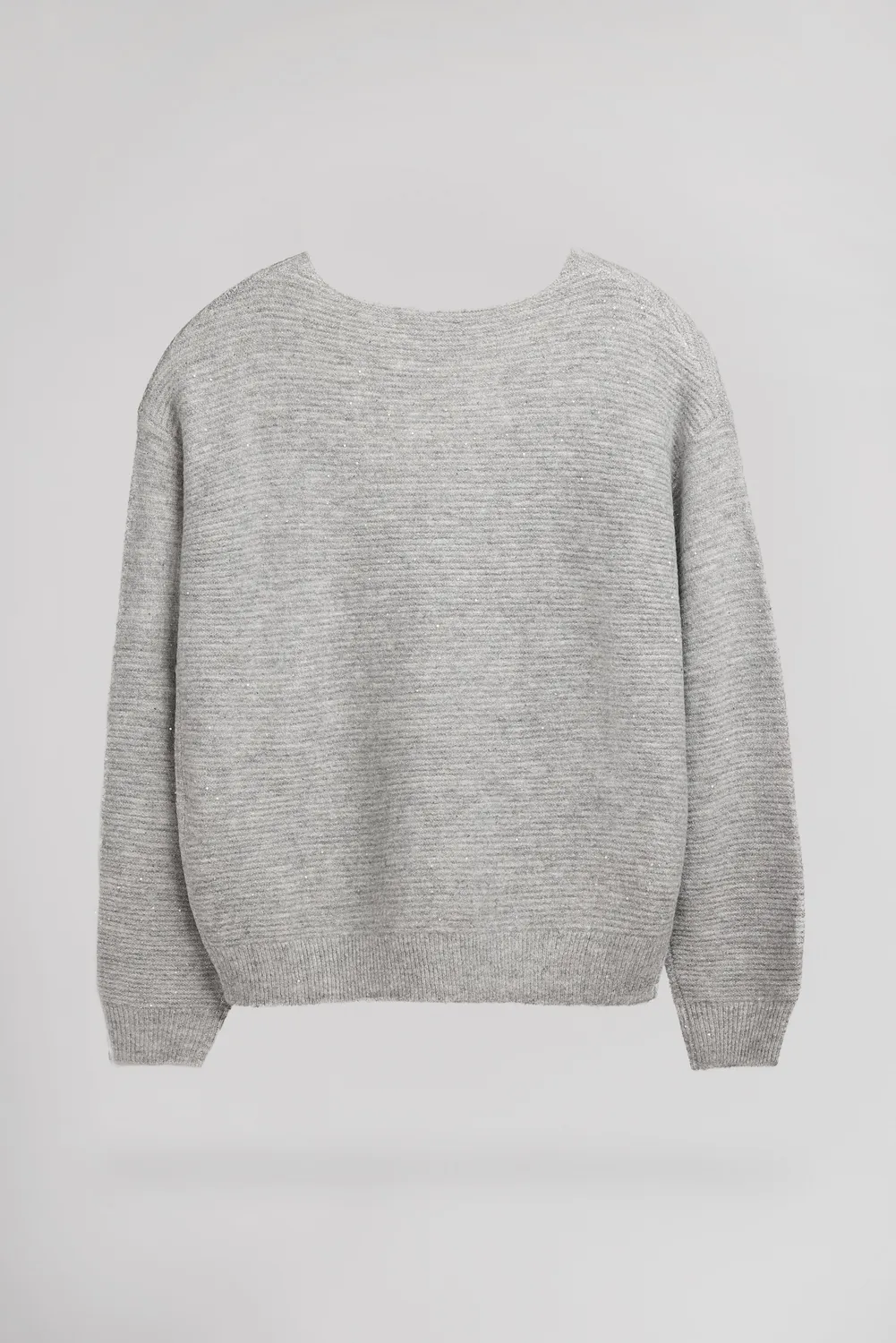 Teddy Smith P-Rachel pull scollo V grigio chiné donna