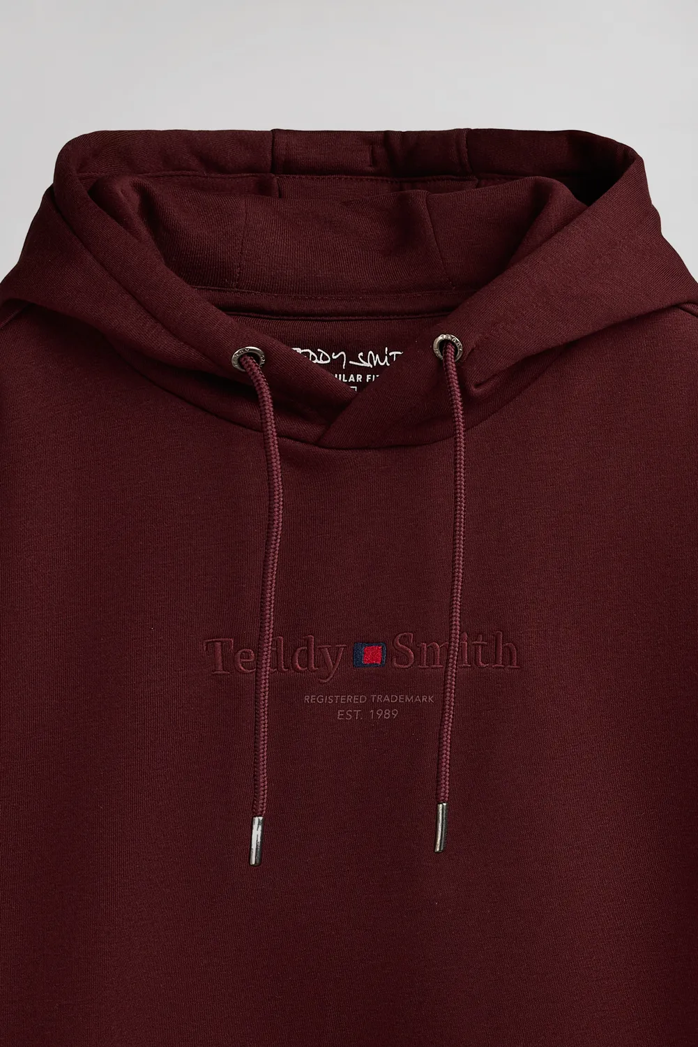 Teddy Smith S-Jim felpa uomo bordeaux scuro cappuccio