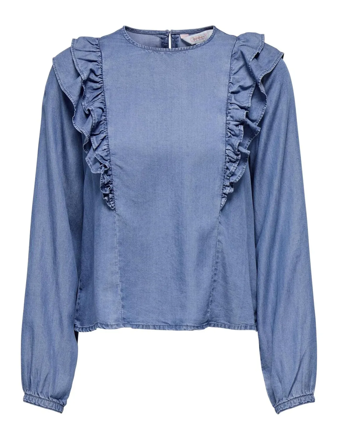 ONLY Onlcharis Life Frill top mix blu chiaro