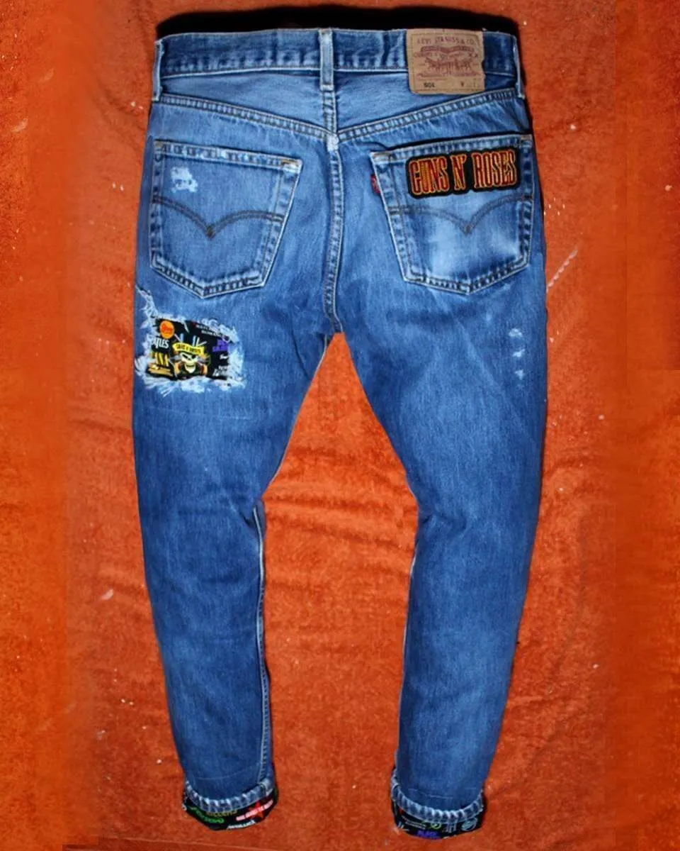 Levi's Vintage Rock Patch jeans personalizzati con patch