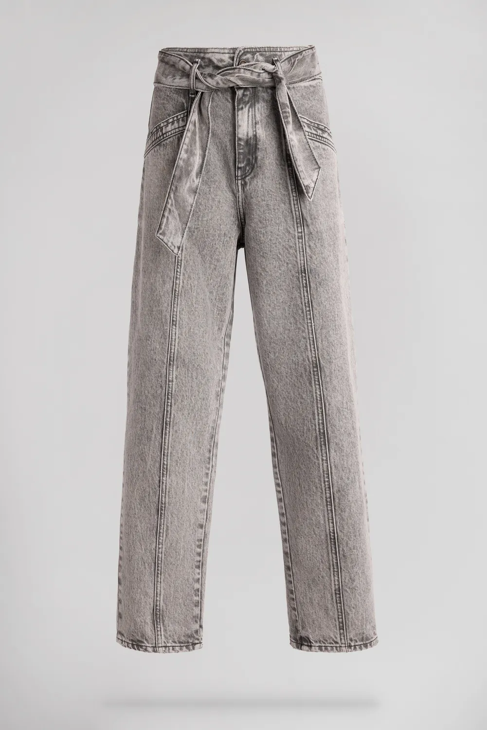 Teddy Smith P-Ginette jeans mom vita alta grigio donna