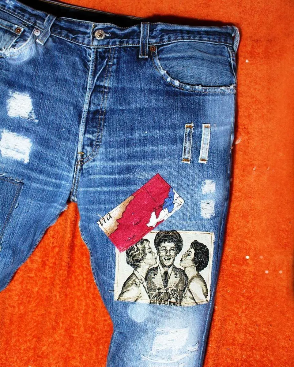 Levi’s Vintage Patchwork 2 jeans personalizzato a mano