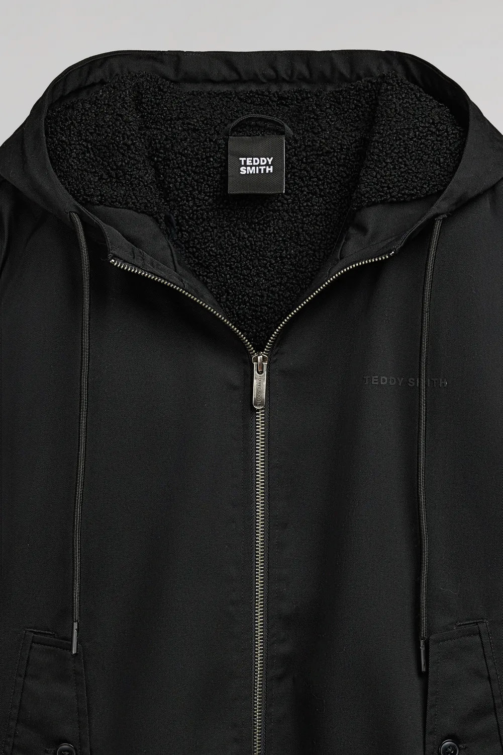 Teddy Smith B-Sanson giubbotto uomo nero con cappuccio