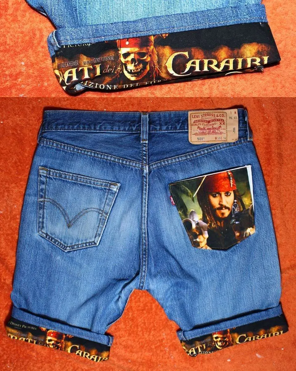 Never Say Never Levi's Vintage Johnny Depp bermuda jeans pirati