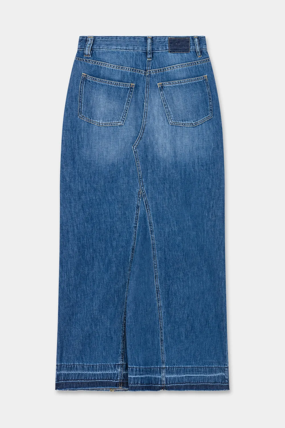 acquaverde Silva gonna in jeans Worn sfrangiata
