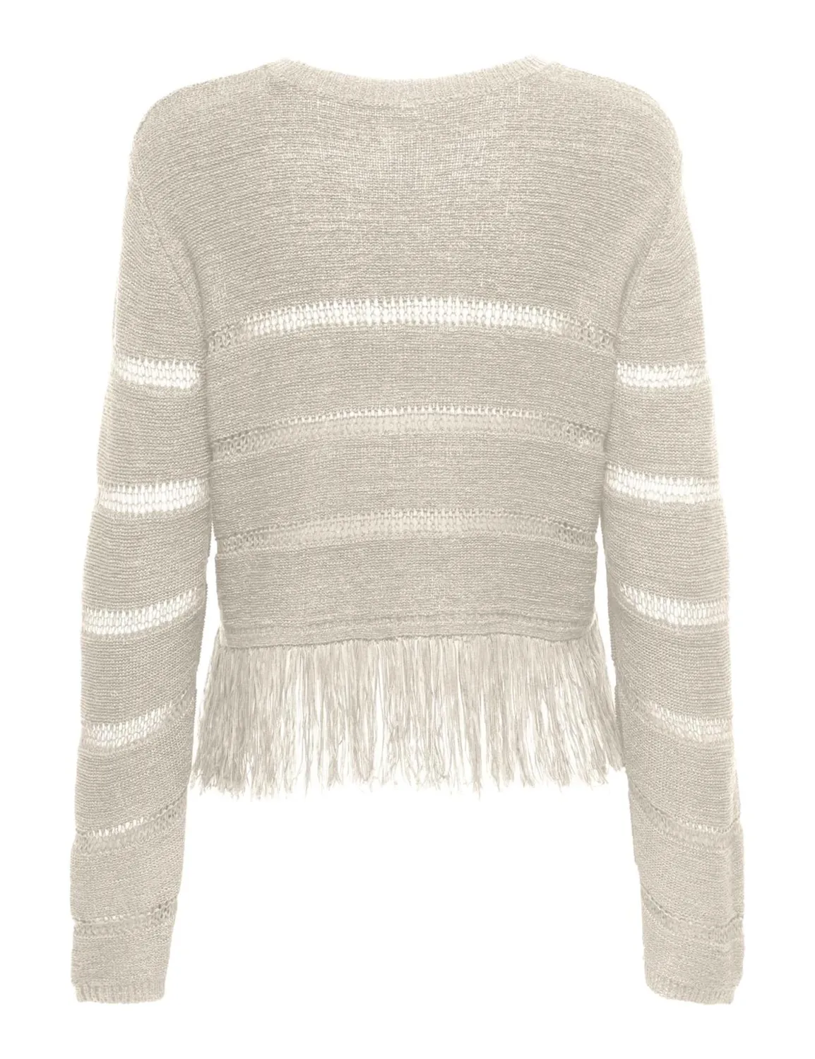 ONLY Onllea LS Fringe O-Neck maglia taglia M sfrangiata