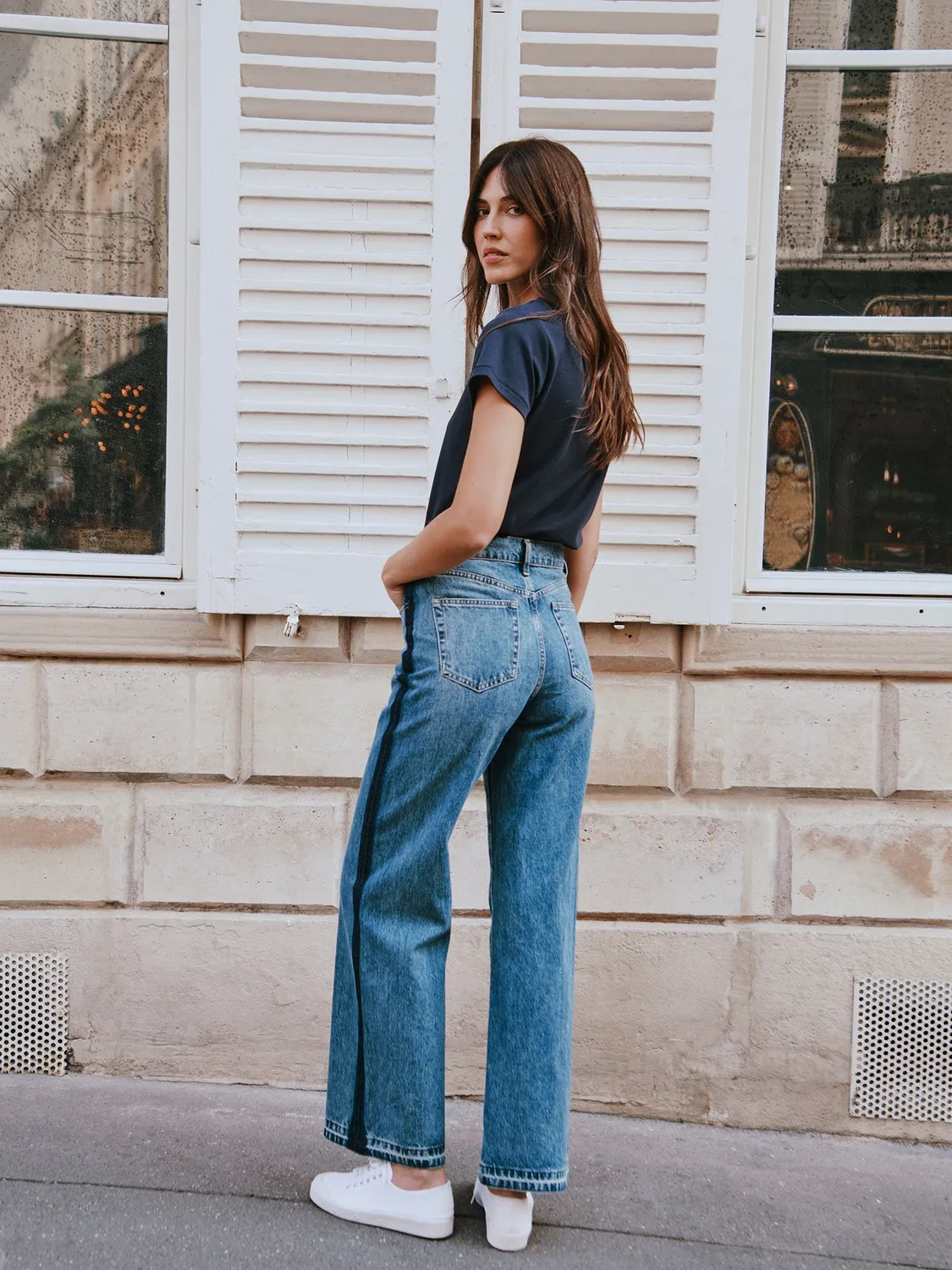 Oraije Sawyerette jeans straight loose blu scuro