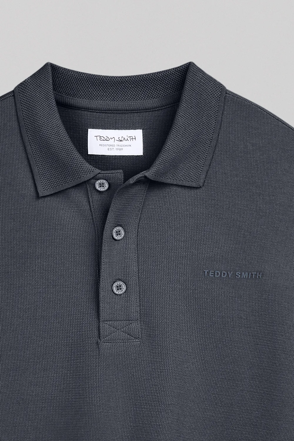 Teddy Smith P-Joel polo manica lunga grigio meteore jersey pesante