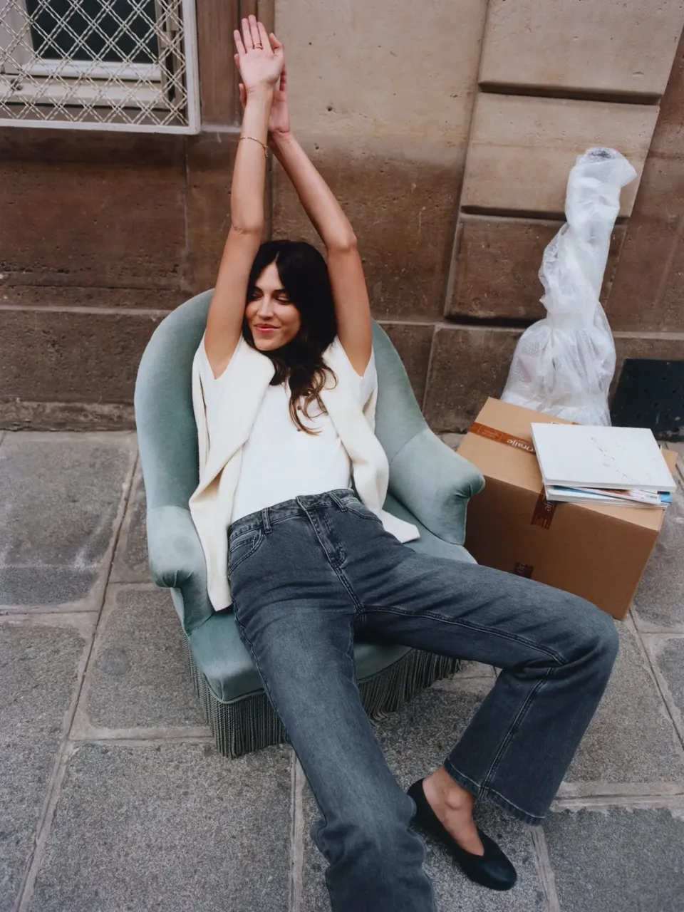Oraije Barbara jeans dritti grigio blu per alte