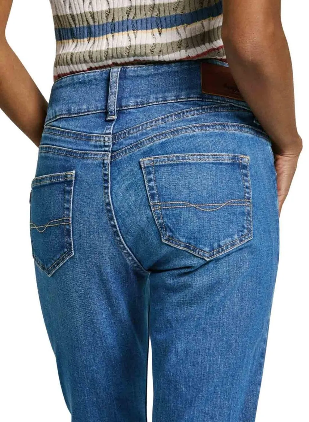 Pepe Jeans Slim Jeans Donna 27W 32L blu elasticizzato
