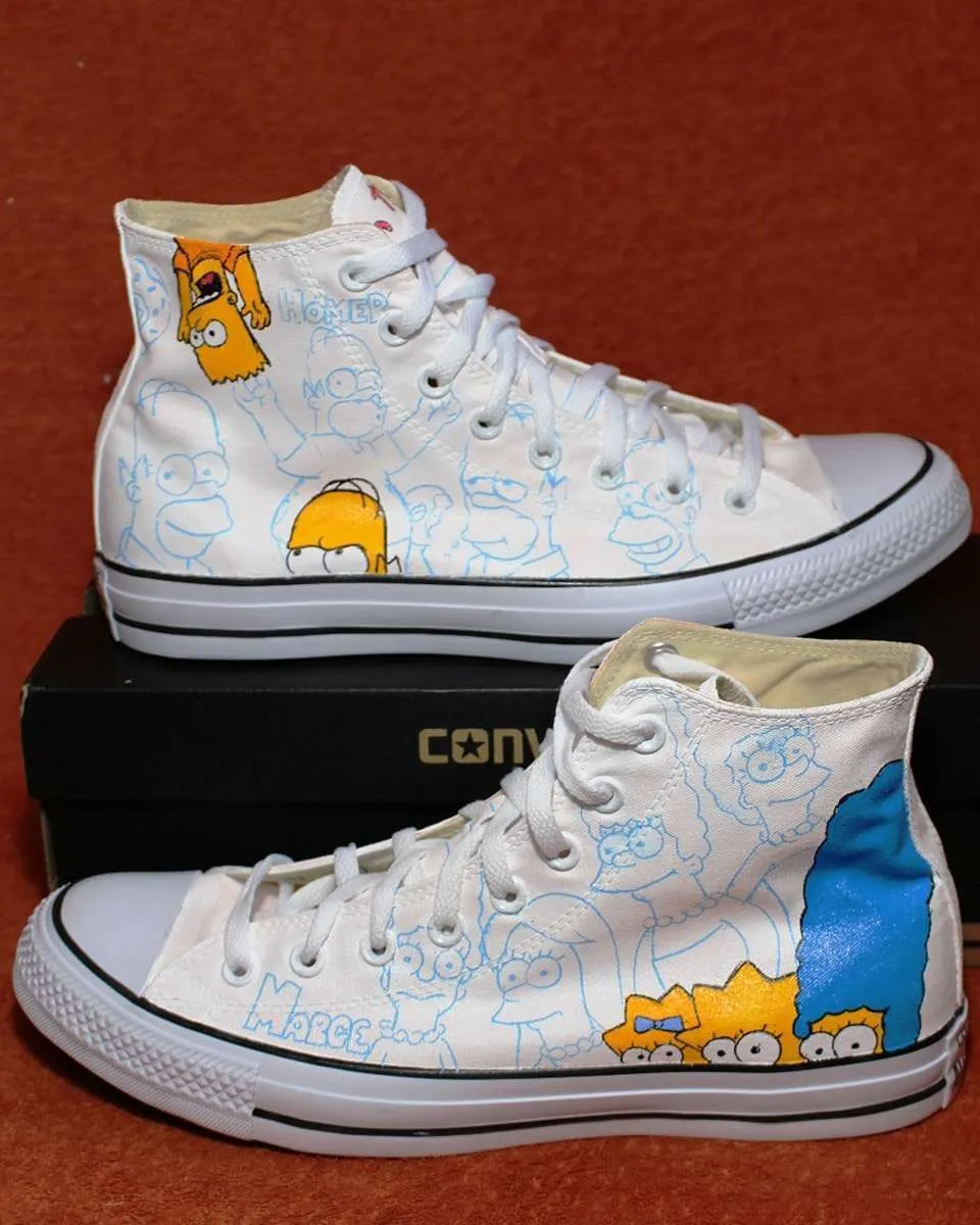 Never Say Never All Star The Simpsons sneakers dipinte a mano