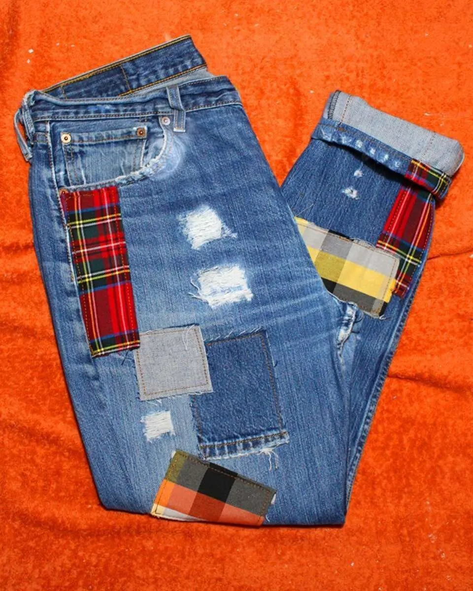 Levi’s Vintage Patchwork 2 jeans personalizzato a mano