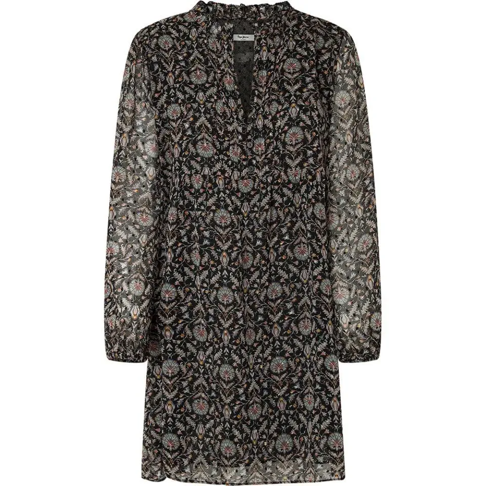 Pepe Jeans Pomme vestito donna M corto chiffon plumeti