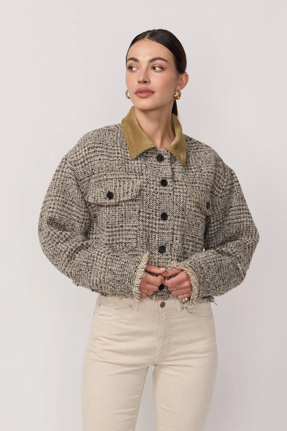 acquaverde Esmée giacca tweed a quadri
