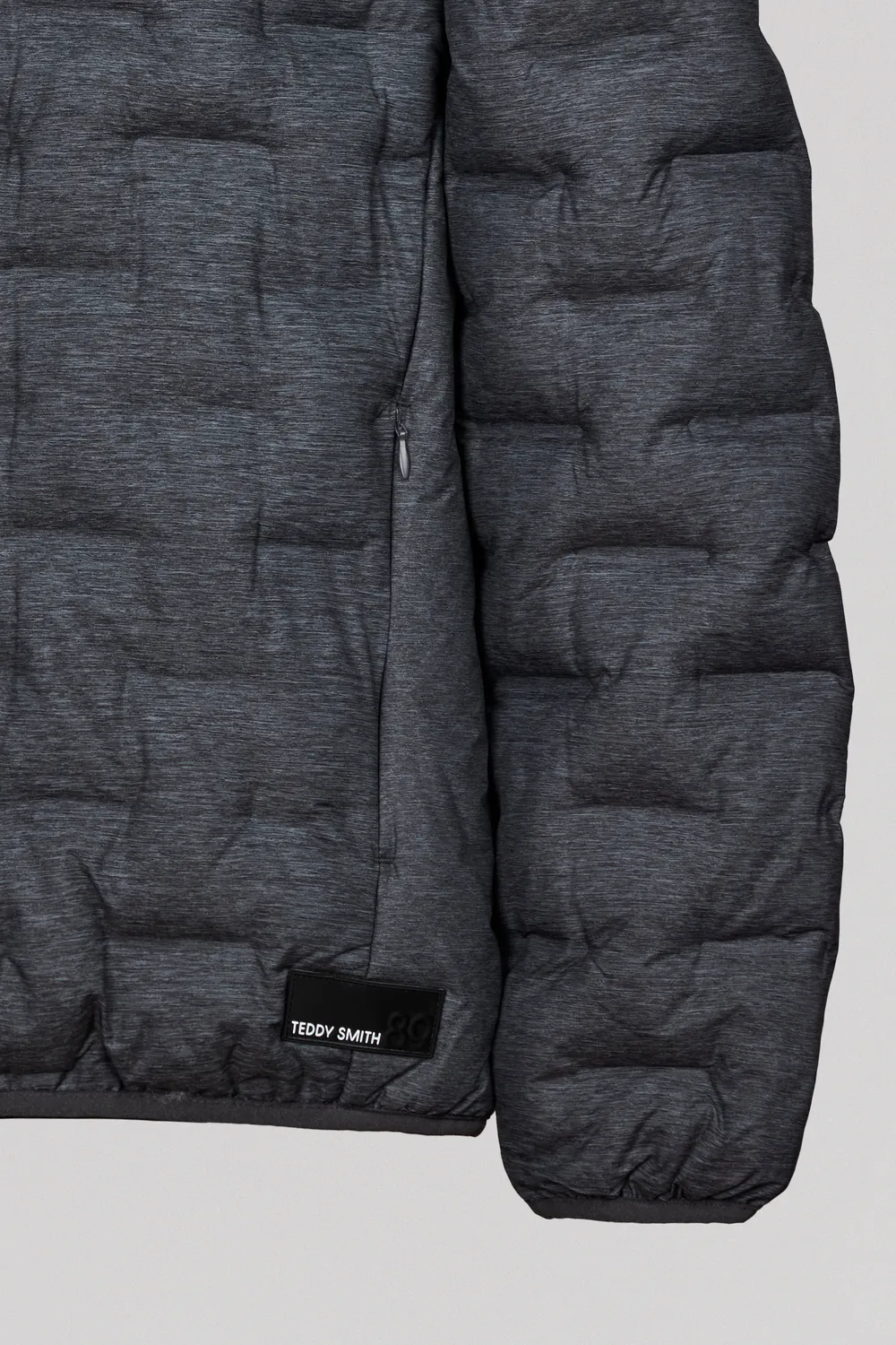 Teddy Smith Blight 2 piumino uomo Melange Black cappuccio leggero