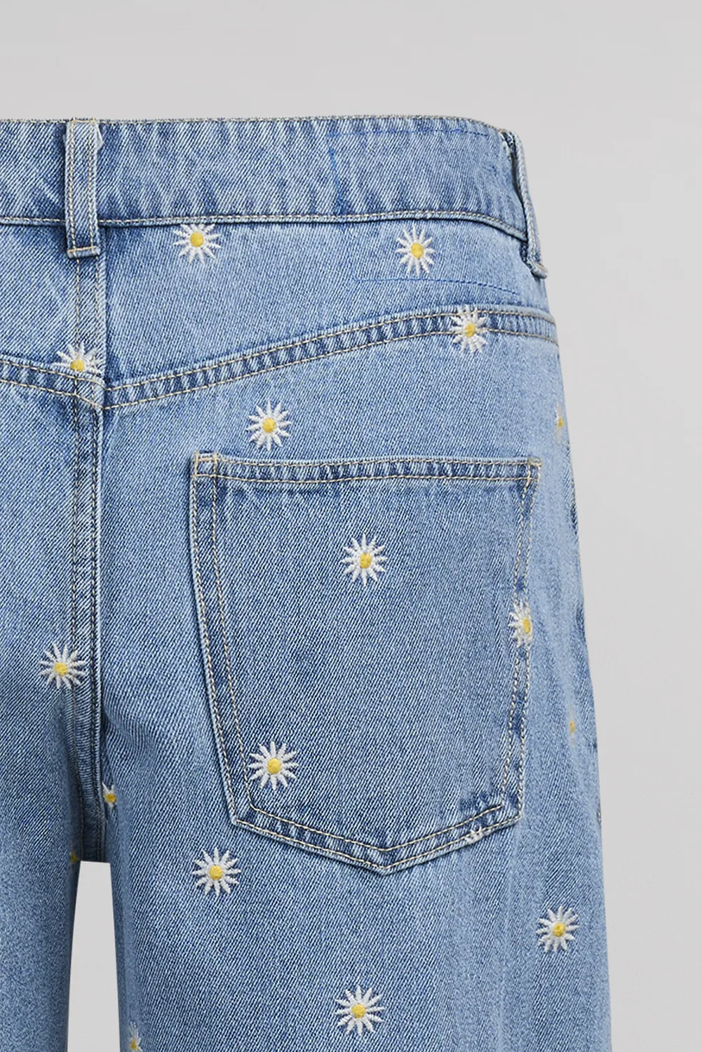 Teddy Smith Tomboy jeans dritto Flower ricamo donna