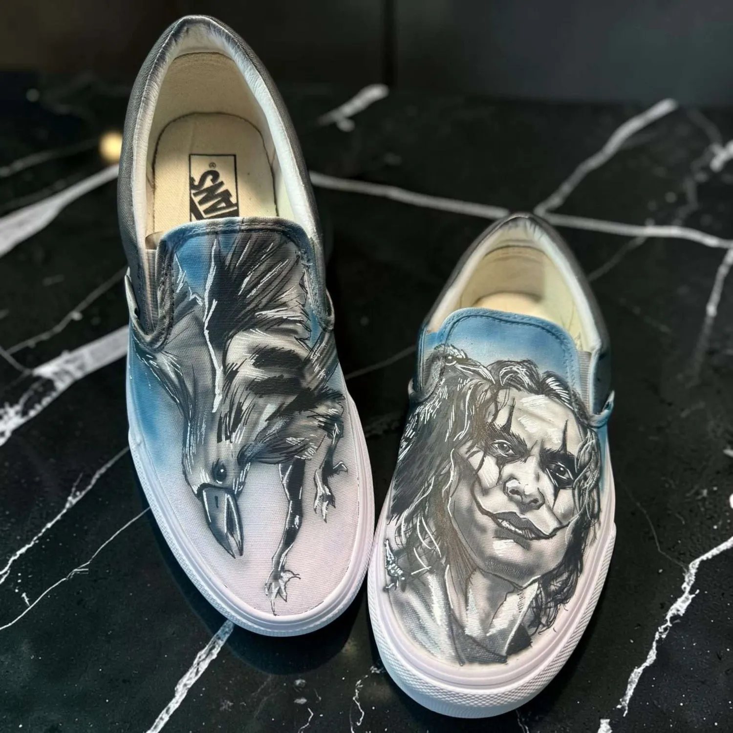Vans Slip-On Il Corvo scarpe dipinte a mano