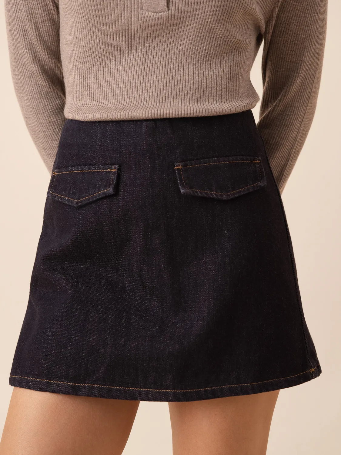 Oraije James gonna shorts minigonna denim grezzo