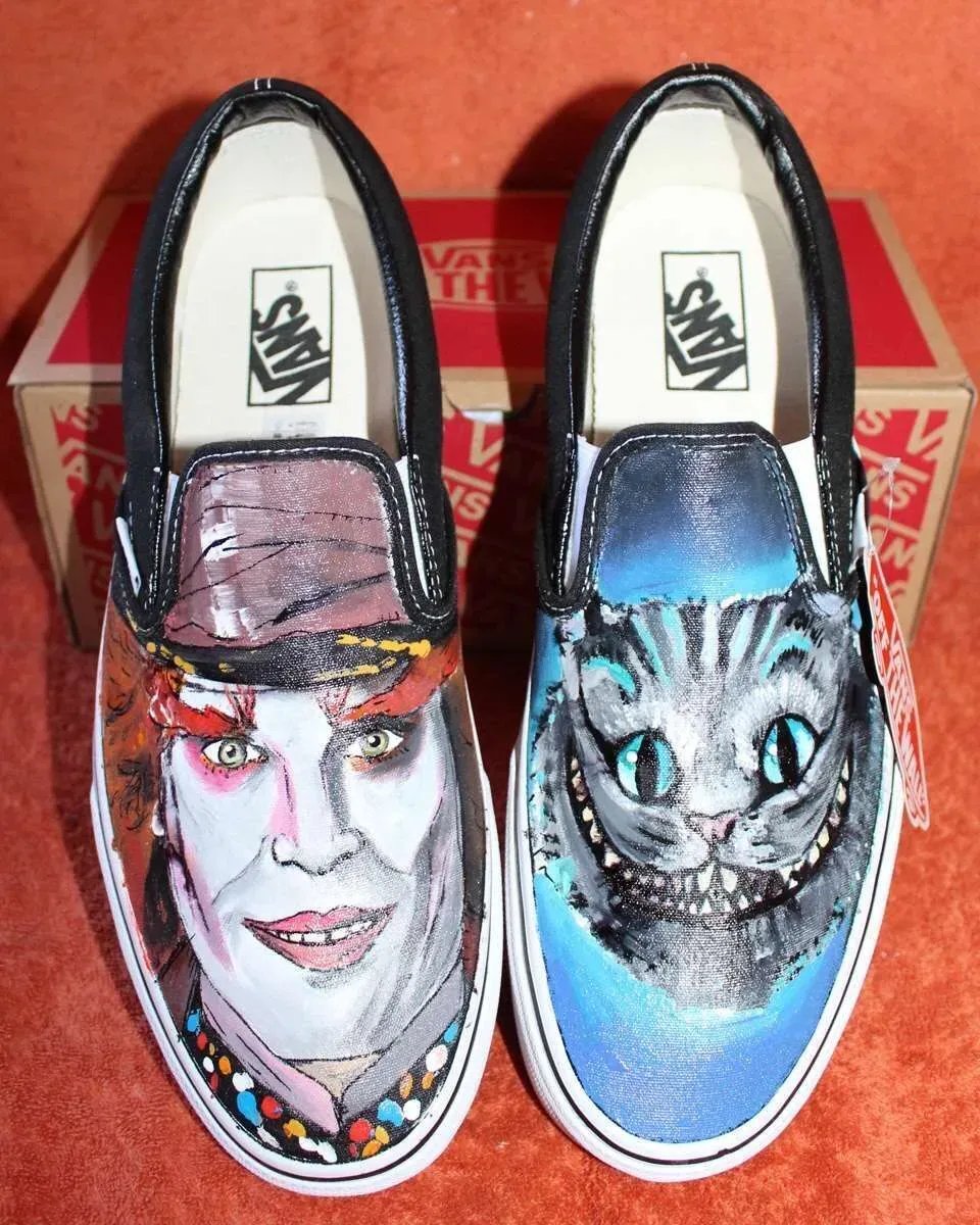 Never Say Never Vans Slip-On Alice Cappellaio dipinte a mano
