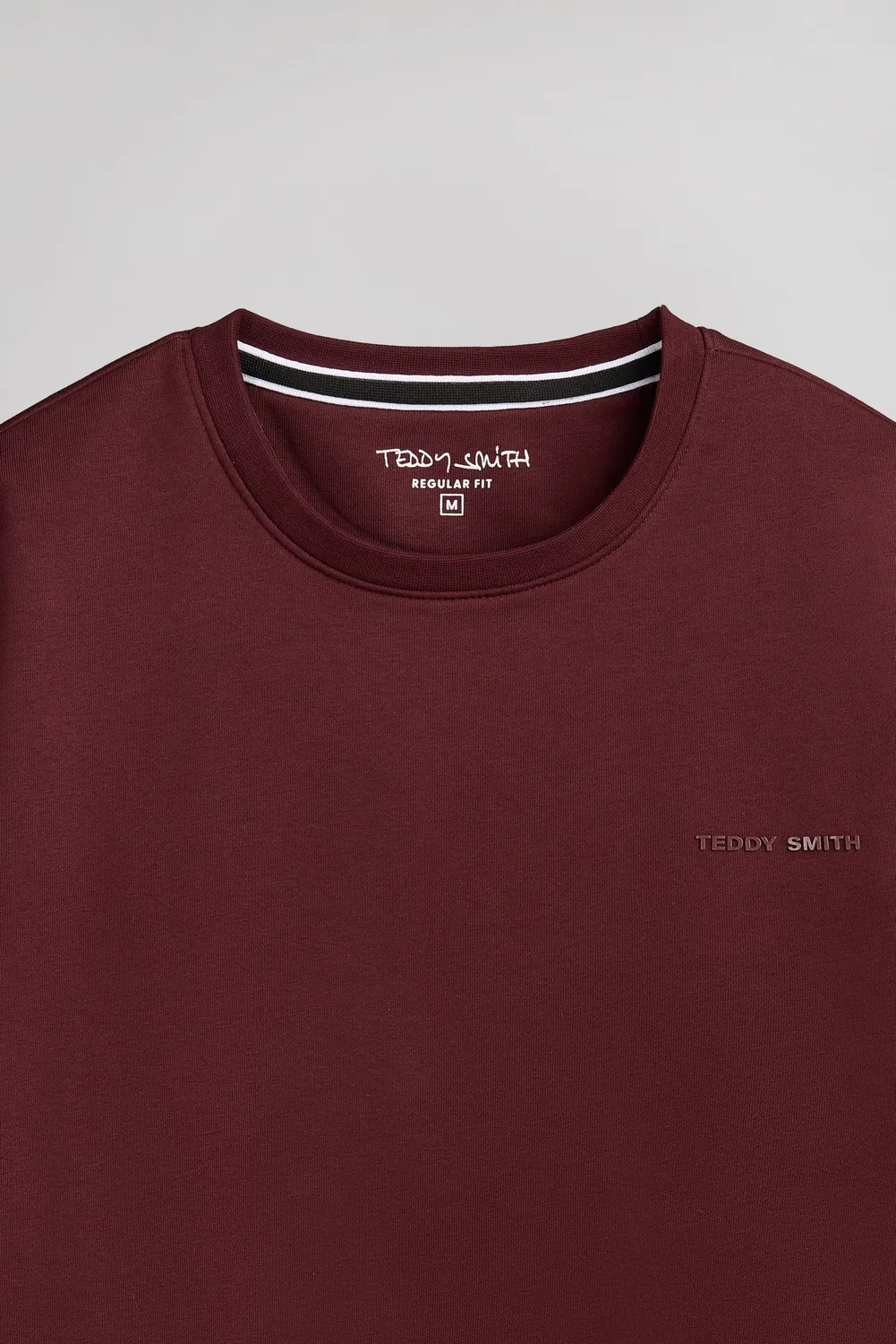 Teddy Smith S-Nark felpa uomo bordeaux felpata girocollo
