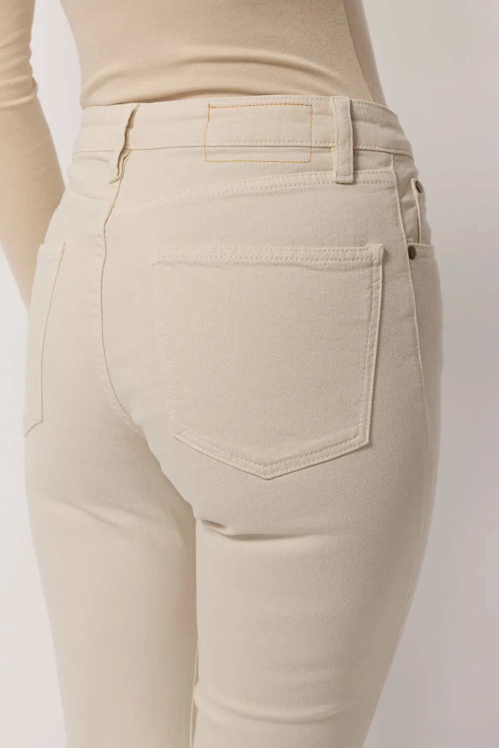 acquaverde Crystal Cream jeans slim vita media