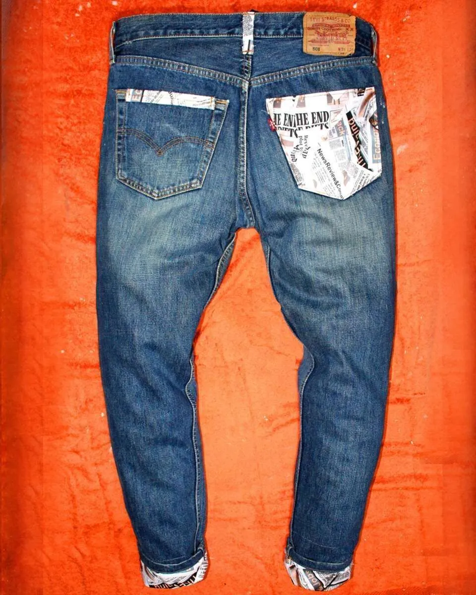 Never Say Never Levi’s Giornale jeans vintage tessuto custom