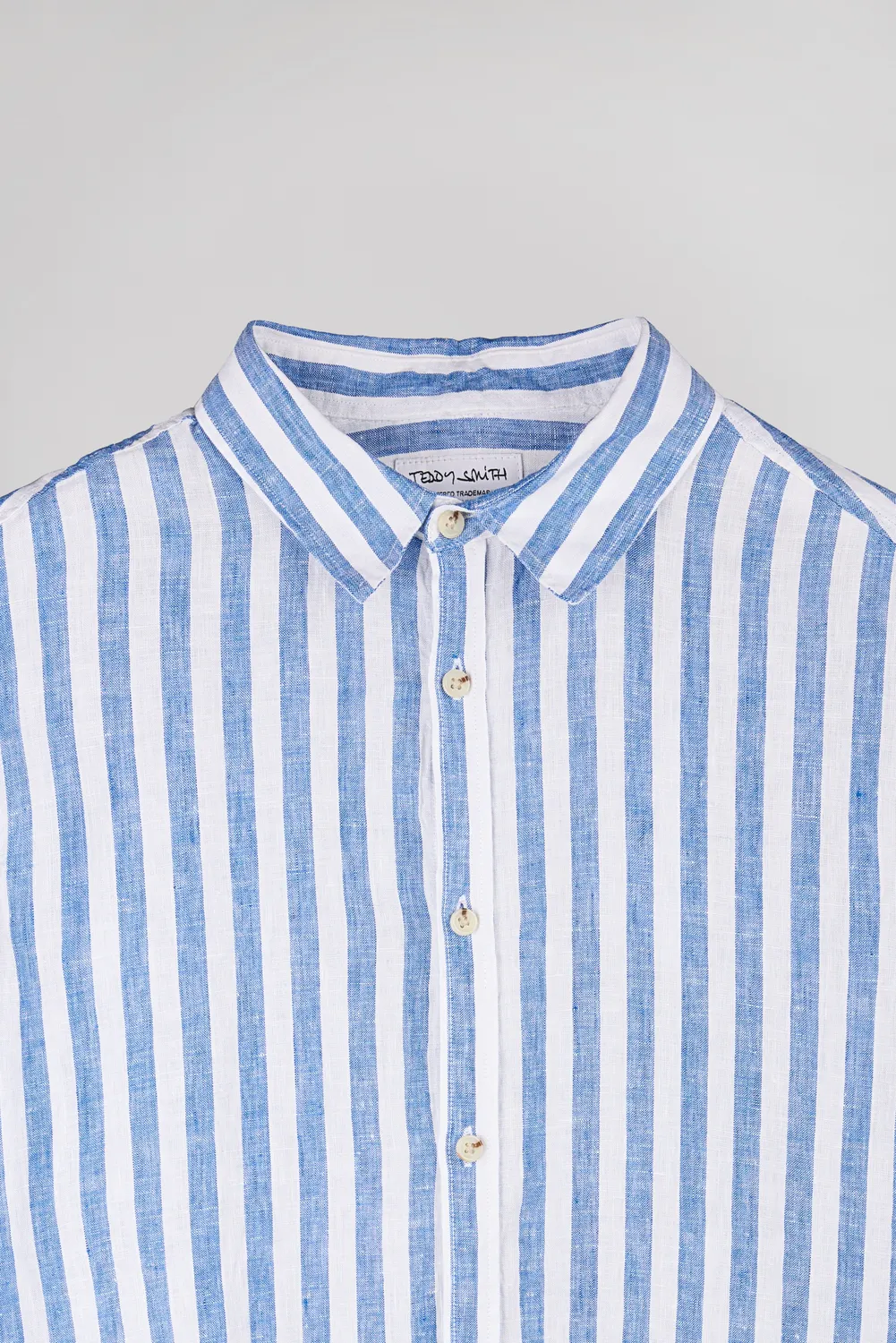 Teddy Smith C-Linen Stripe camicia lino blu uomo