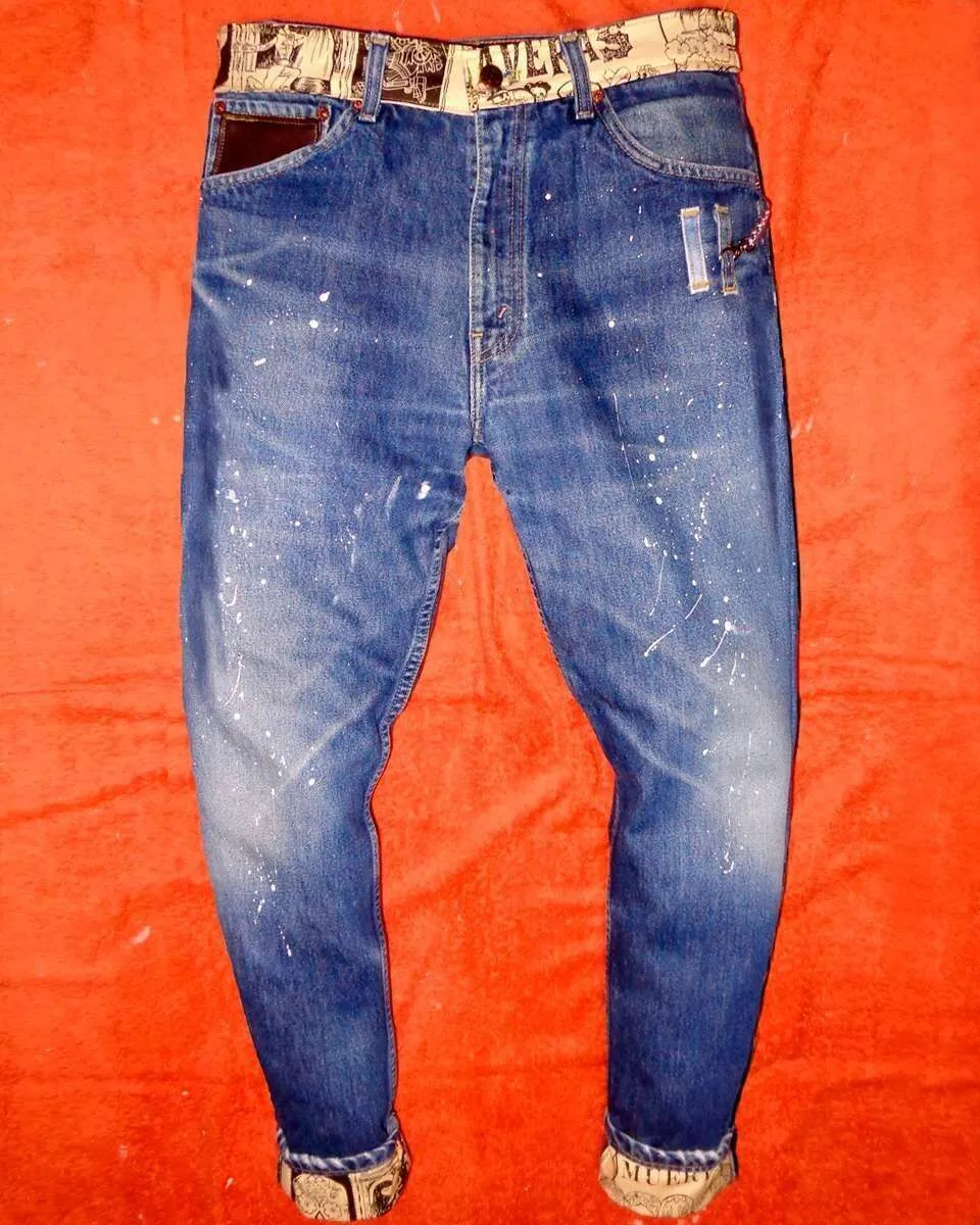 Never Say Never Jeans Levi's Teschio tessuto messicano