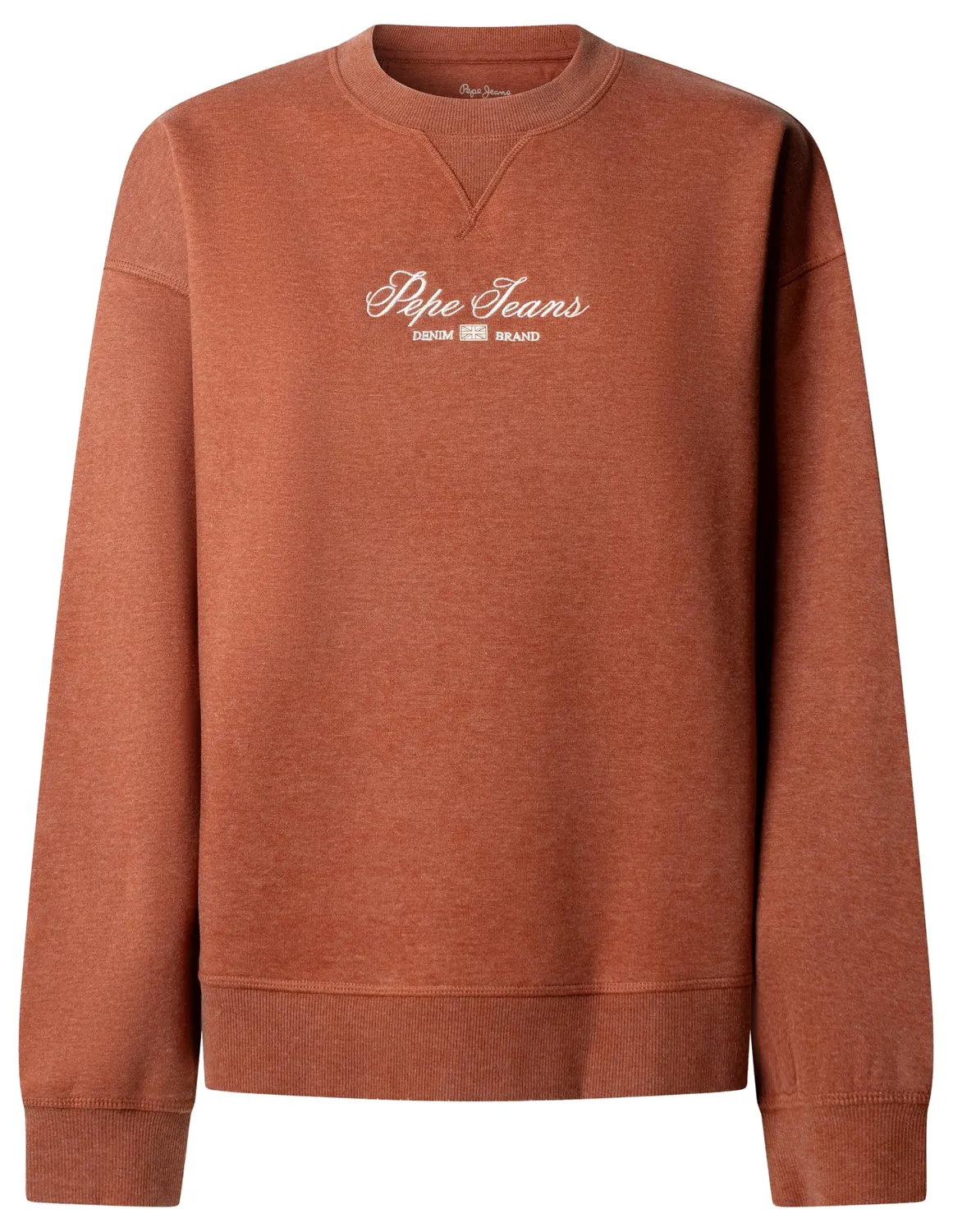 Pepe Jeans W New Flag Crew felpa donna marrone cotone