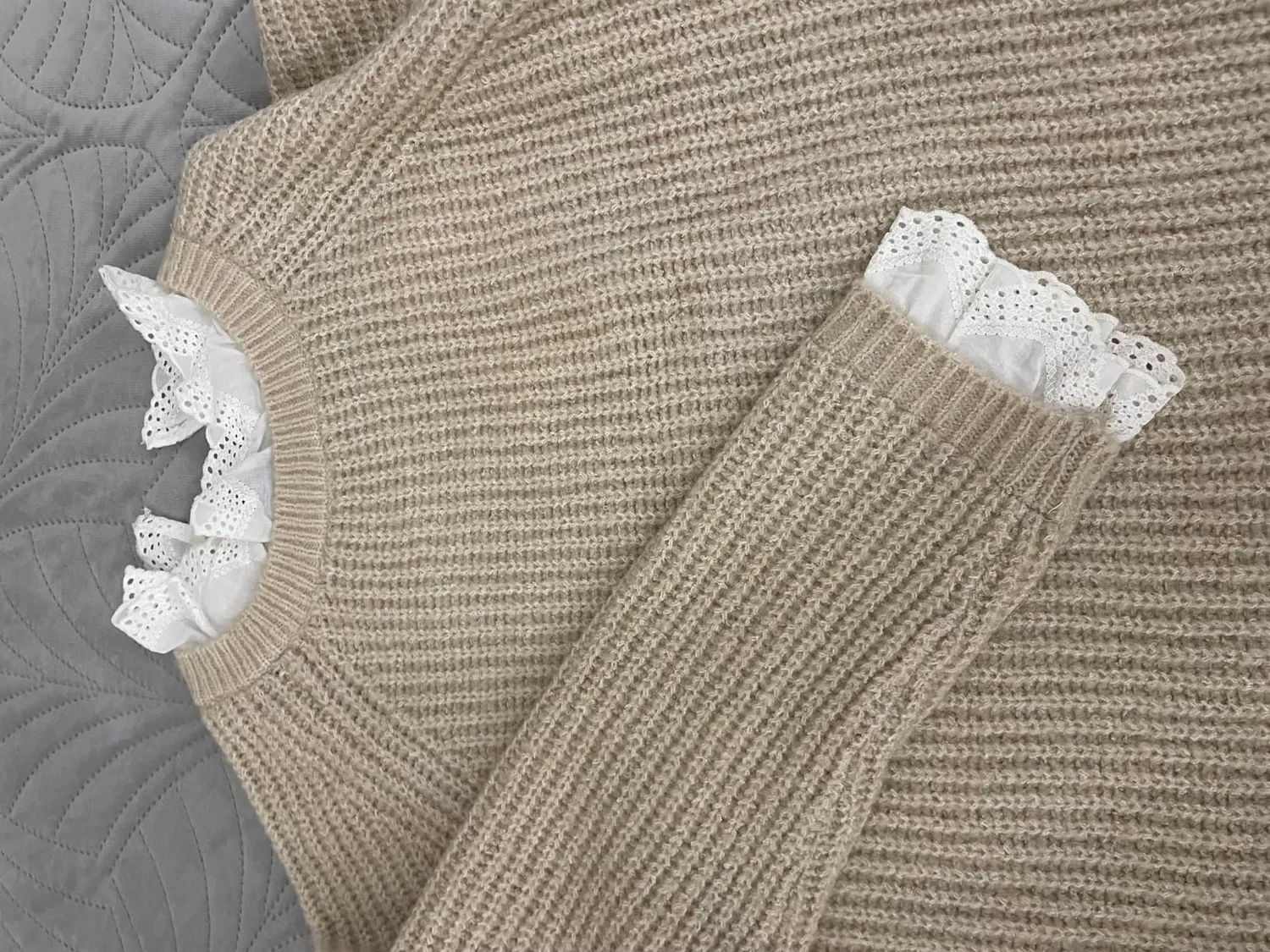 Only Onlcila maglione donna collo alto grigio mix