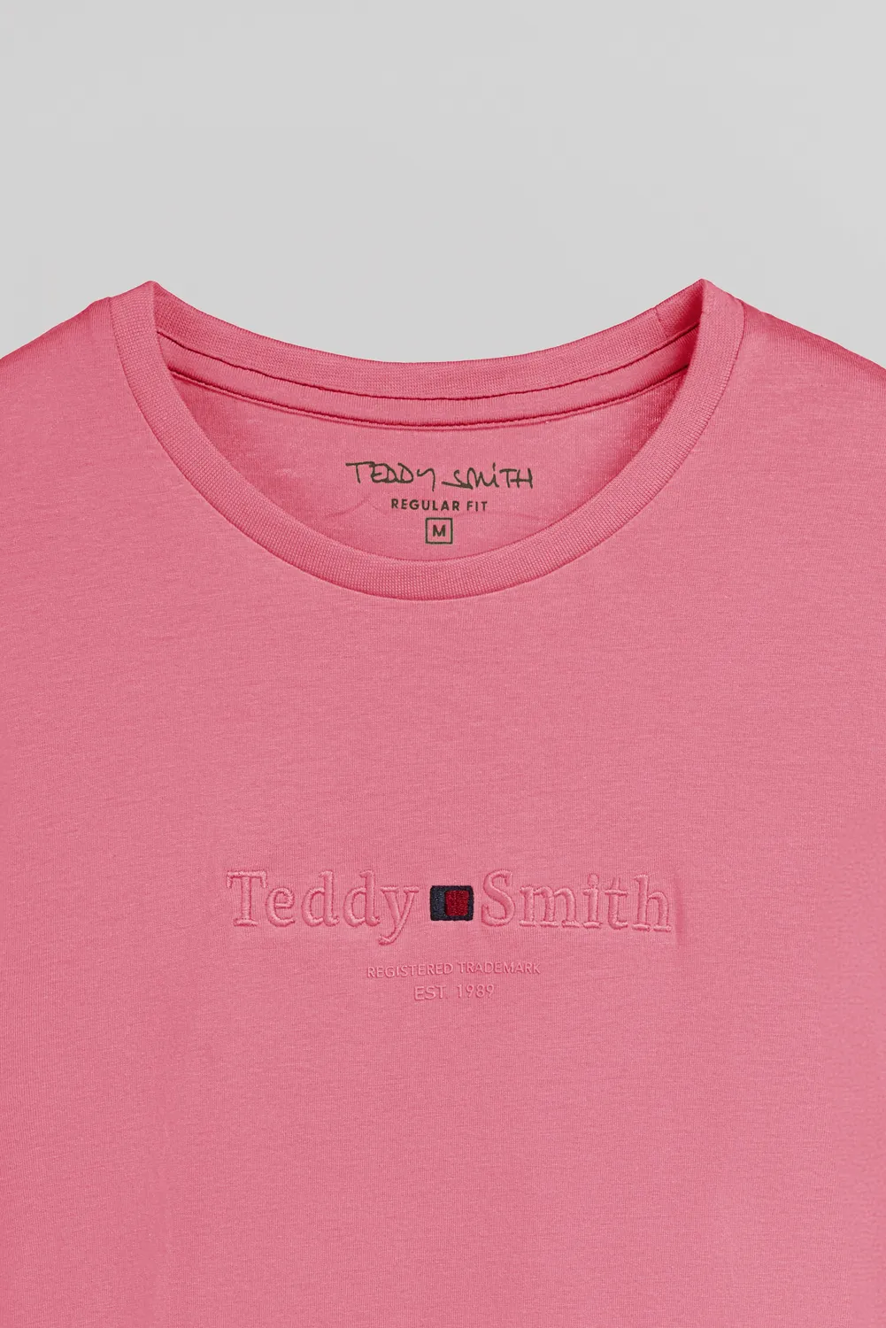 Teddy Smith T-Jim MC t-shirt girocollo rosa vivo