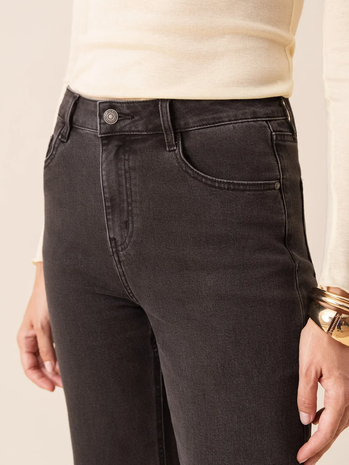 Oraije Maddie jeans dritti grigio scuro straight