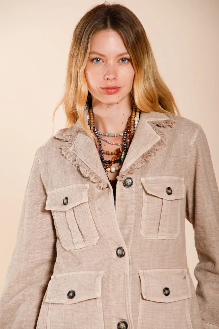 Mason's Santa Barbara giacca donna beige stuoia
