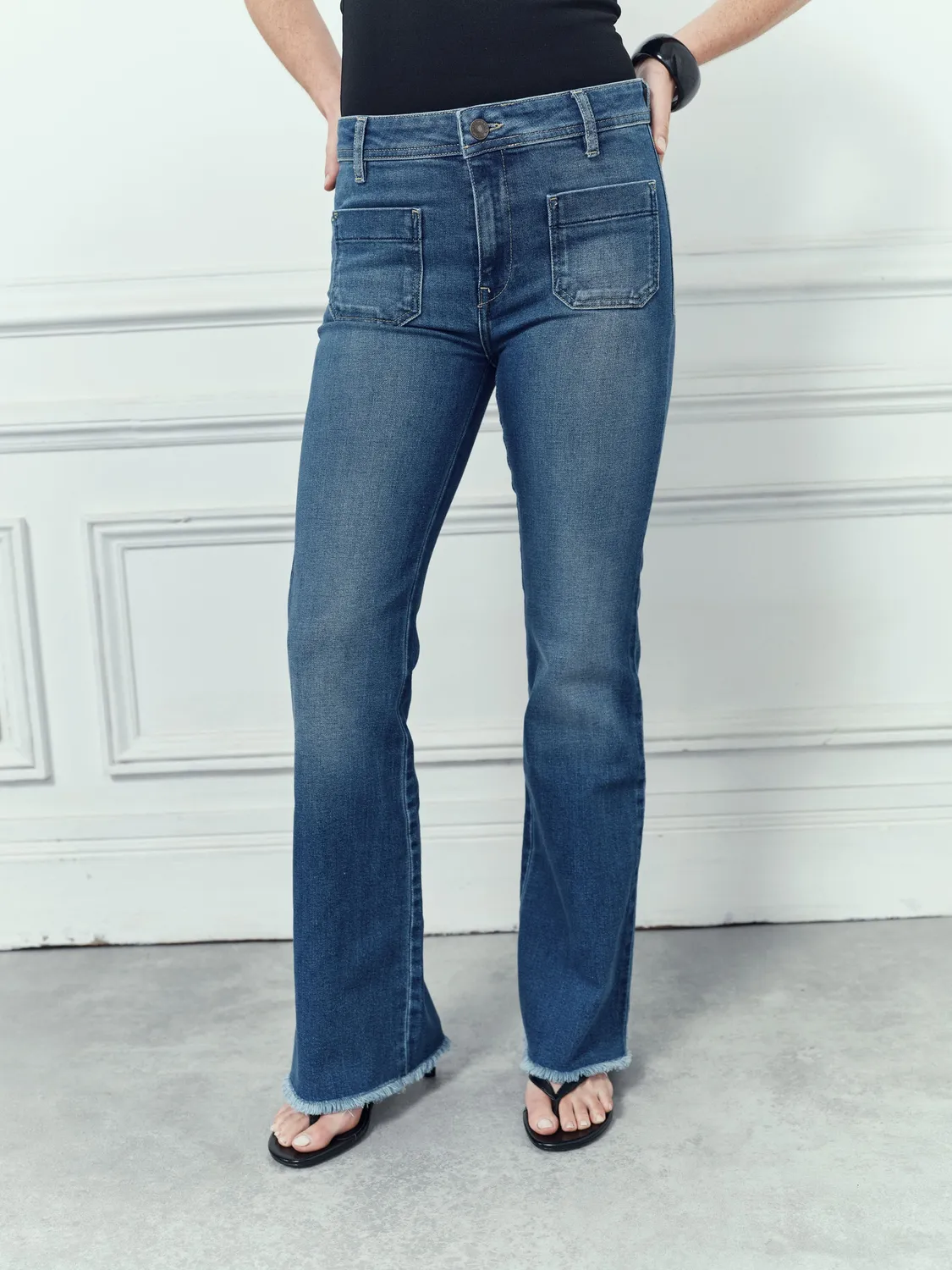 Acquaverde Carlotta jeans cropped Worn vita media