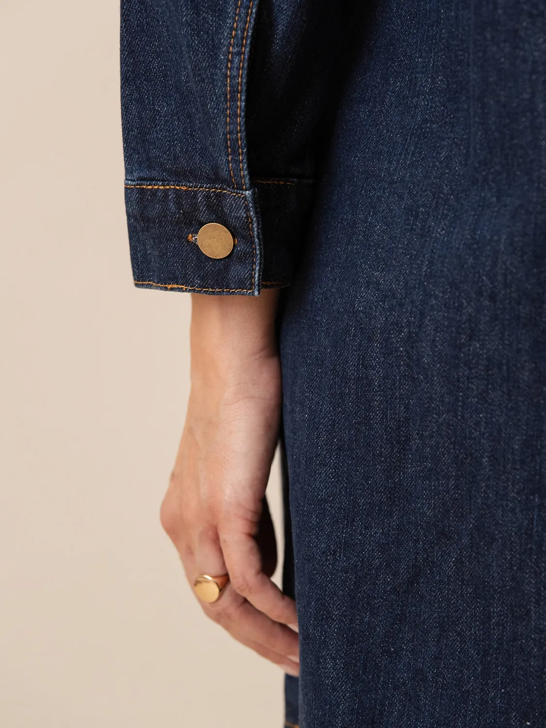 Oraije Rebecca abito denim grezzo camicia