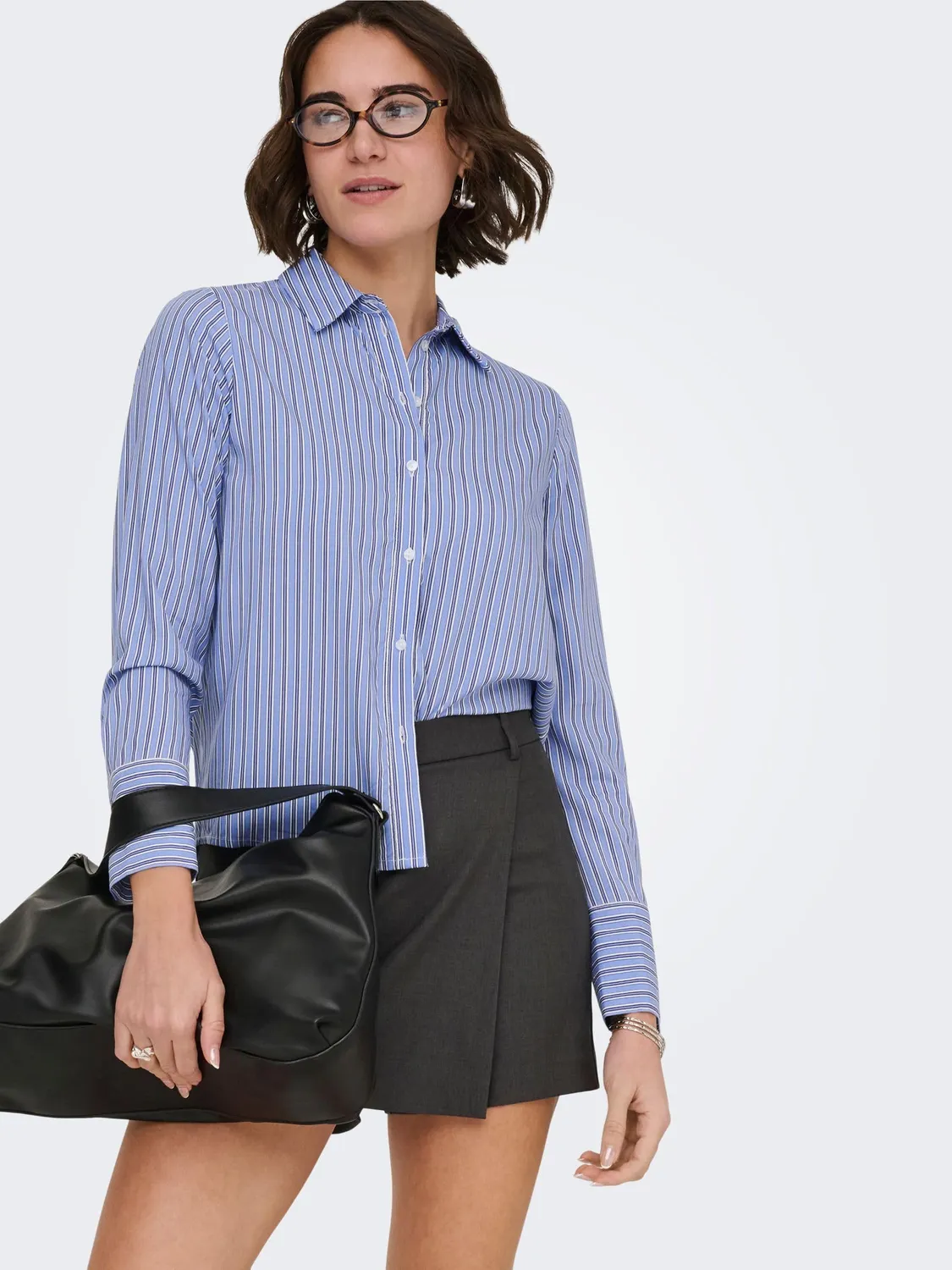 ONLY Onlberit Life camicia donna S blu quotidiana