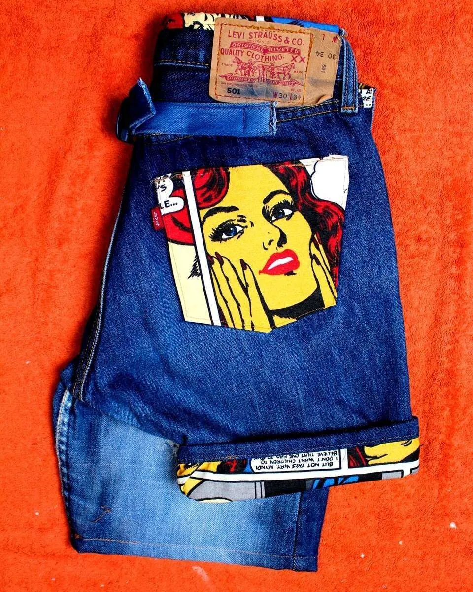 Never Say Never Fumetti Retro bermuda Levi's vintage custom